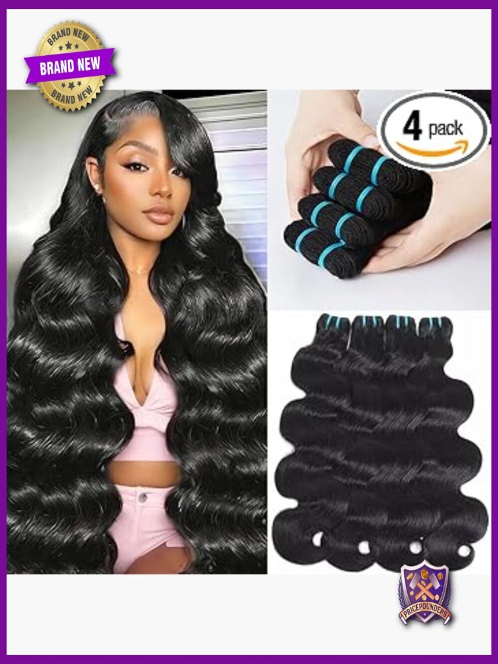 Body Wave Raw Human Hair Bundles 16 18 Inch 4 Bundles